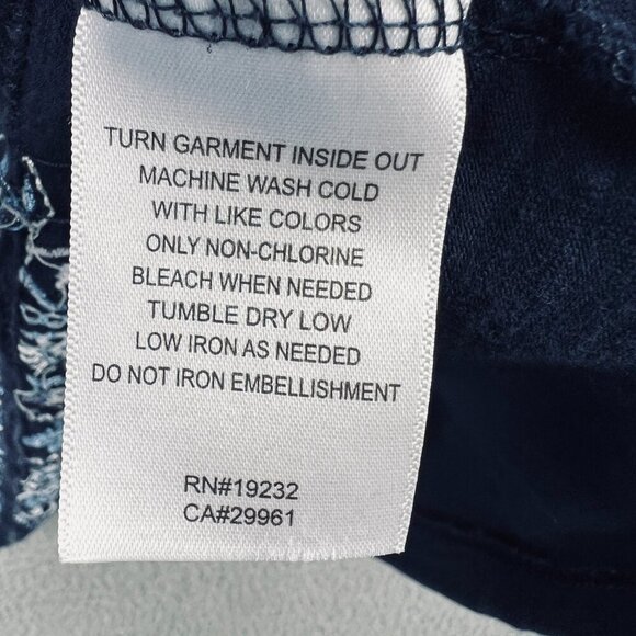 Alfred Dunner Women Top Large Petite Blue Embellished Short Sleeve Shirt Stretch - Picture 4 of 8